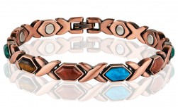 Buy Magnetic Copper Tone Link Bracelet Multi Color Stone in Atlanta, Georgia