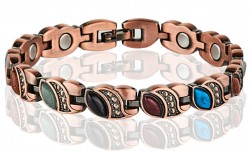 Buy Magnetic Copper Tone Link Bracelet Multi Color Stone in Huntsville, Alabama