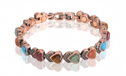 Buy Magnetic Copper Tone Link Bracelet Multi Color Stone in Carlsbad, California