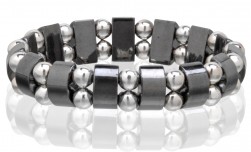 Buy Magnetic Hematite Stretchable Bracelet - 2 Line in Des Moines, Iowa