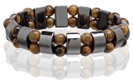 Magnetic Hematite Stretchable Bracelet - 2 Line