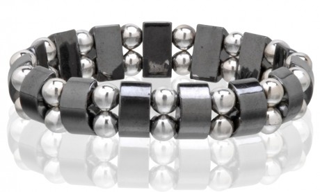 Magnetic Hematite Stretchable Bracelet - 2 Line