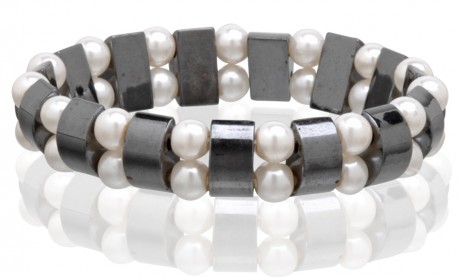 Magnetic Hematite Stretchable Bracelet - 2 Line