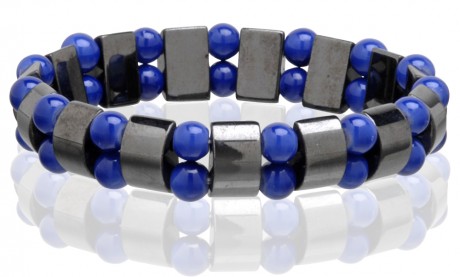 Magnetic Hematite Stretchable Bracelet - 2 Line