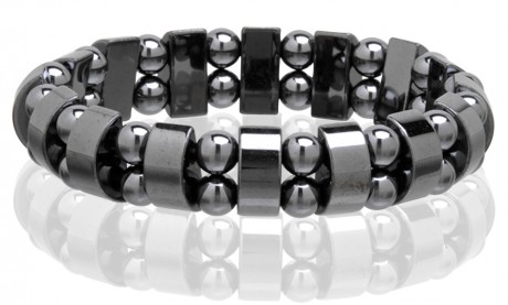 Magnetic Hematite Stretchable Bracelet - 2 Line