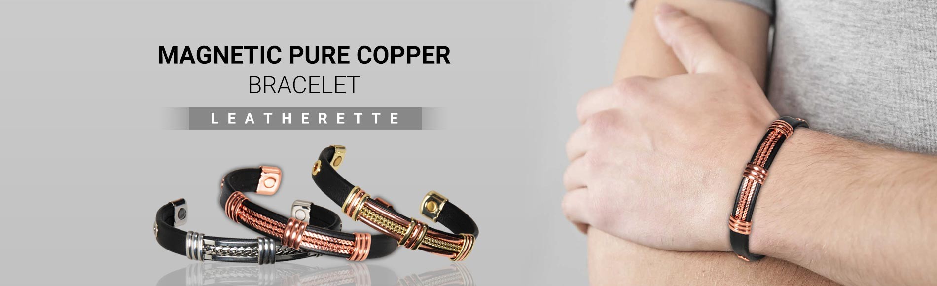 Magnetic Pure Copper Bracelet Leathertte