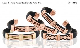 Buy Magnetic Pure Copper Leatherette Cuffs in Round Rock, Texas