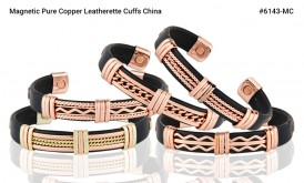 Magnetic Pure Copper Leatherette Cuffs