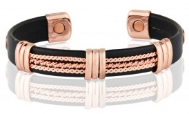 Magnetic Pure Copper Leatherette Cuffs