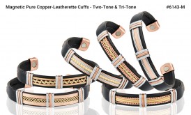 Magnetic Pure Copper Leatherette Cuffs