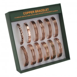 Pure Copper Cuff Bracelet With Cap Link Two-Tone
