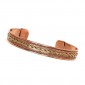 Pure Copper Cuff Bracelet With Cap Link Two-Tone