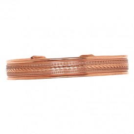 Pure Copper Cuff Bracelet With Chain-Style