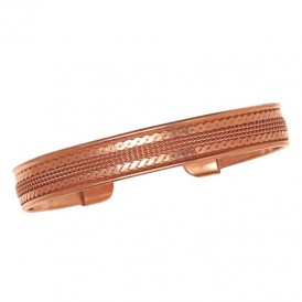Pure Copper Cuff Bracelet With Dome