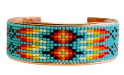 Buy Pure Copper Cuff Native Style Handmade With Czech Bead in Chula Vista, California