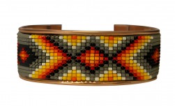 Buy Pure Copper Cuff Native Style Handmade With Czech Bead in Chicago, Illinois