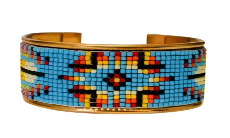 Pure Copper Cuff Native Style Handmade with Czech Bead