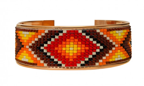 Pure Copper Cuff Native Style Handmade with Czech Bead
